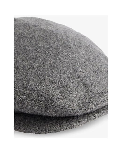 Barbour Gray Redshore Wool Flat Cap for men