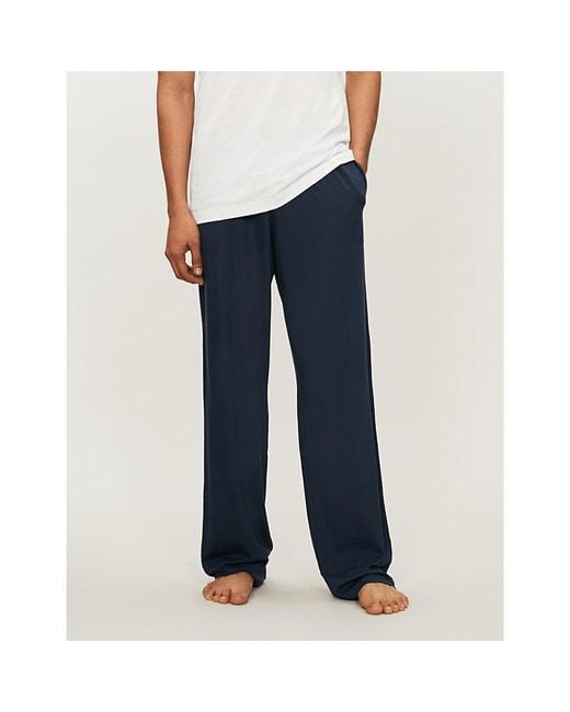Derek Rose Blue Basel Stretch-Modal Trousers for men