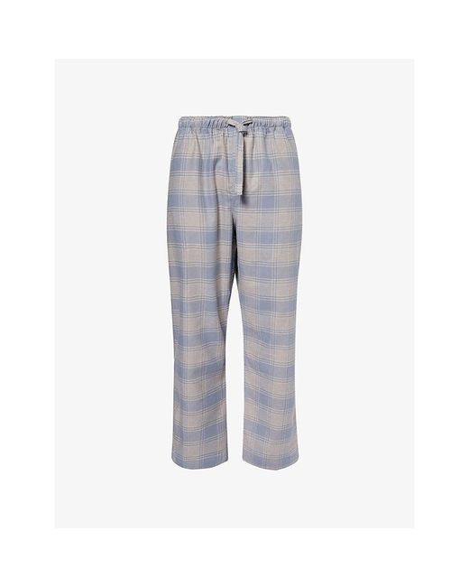 Derek Rose Gray Houndstooth-Plaid Straight-Leg Cotton Pyjama Bottoms for men