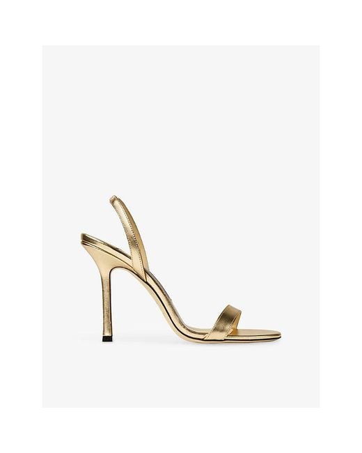 Jimmy Choo Jenn 100 Metallic Leather Sandals