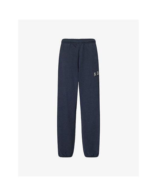 ADANOLA Blue Logo-Embroidered Cotton Jogging Bottoms