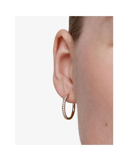 Monica Vinader Metallic Essential Small 18Ct Vermeil And 0.31Ct Lab-Grown Diamond Hoop Earrings