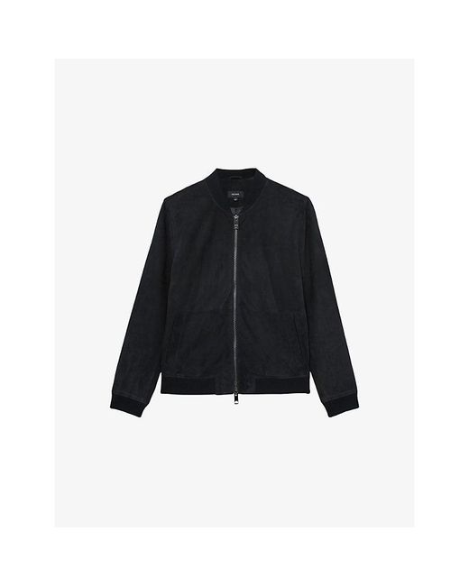 Reiss Black Bild Regular-Fit Suede Bomber Jacket for men
