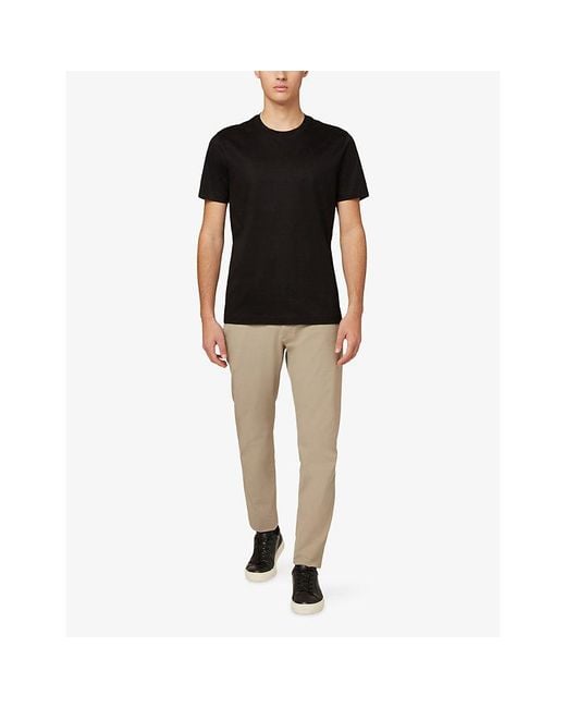 Boggi Black Crewneck Short-Sleeve Pima Cotton T-Shirt for men
