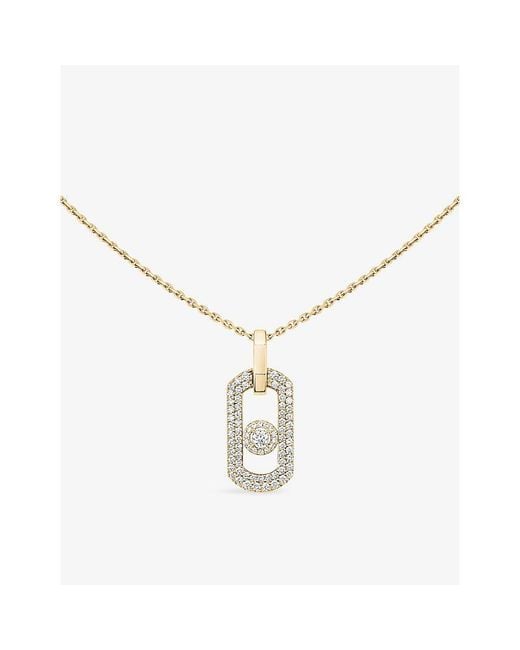 Messika Metallic So Move Pave 18Ct And 0.55Ct Diamond Necklace