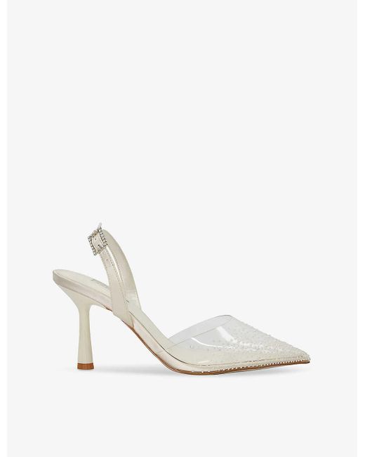 Dune White Bridal Divinely Pvc Slingback Courts