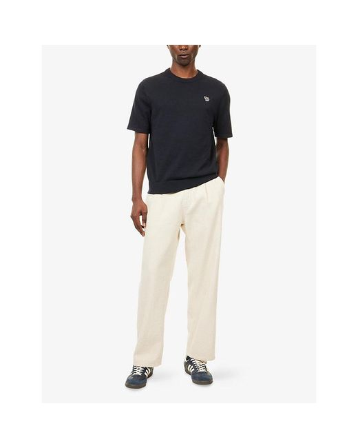 Paul Smith Blue Zebra Crew-Neck Cotton-Knit T-Shirt for men