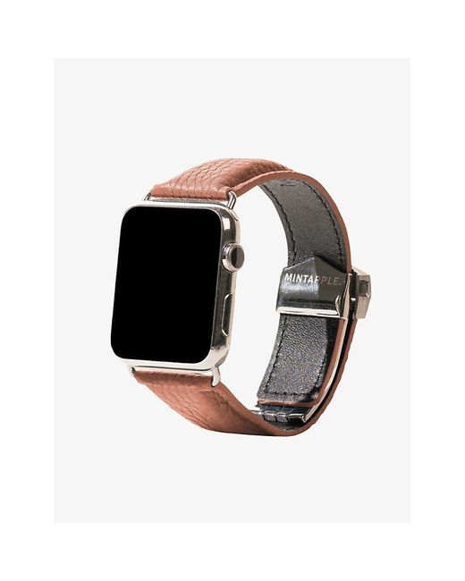 Mintapple Multicolor Apple Watch Grained-leather And Stainless-steel Strap 40mm