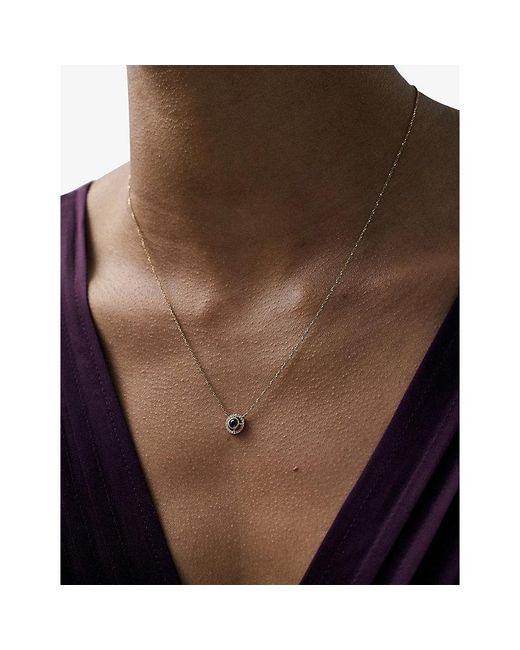Astley Clarke White February Birthstone 14Ct- Amethyst And 0.08Ct Lab-Grown Diamond Pendant Necklace
