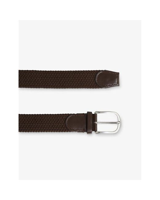 Reiss Brown Elmont Woven Belt for men