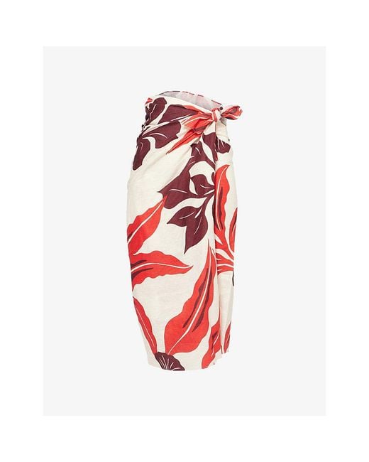 Second Summer Red Jondal Linen Sarong