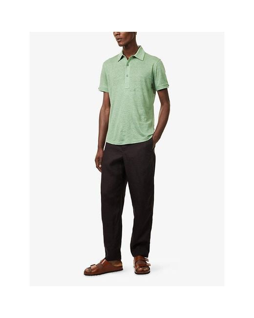 Orlebar Brown Purple Alex Tapered-Leg Linen Trousers for men