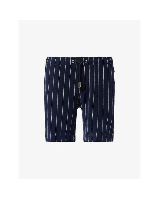Orlebar Brown Blue Trevone Striped Cotton Towelling Shorts for men