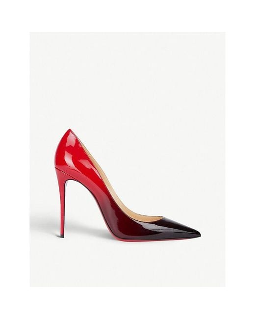 Christian Louboutin Womens Black-red Kate 100 Patent Degrade 41