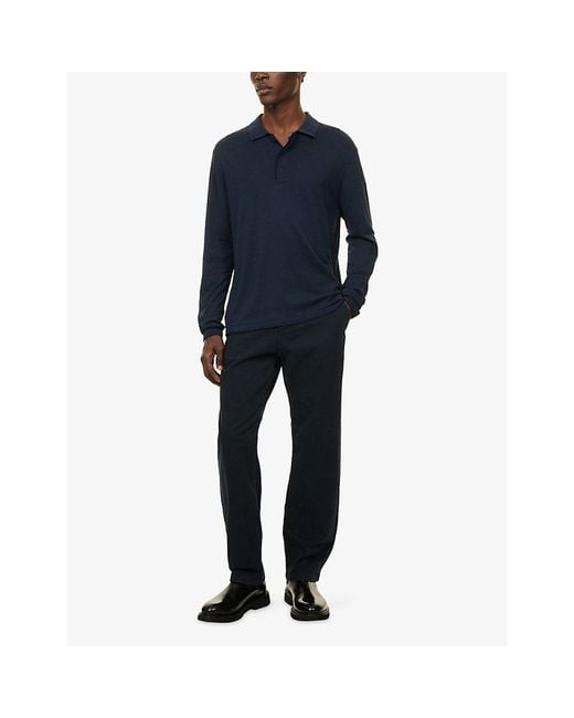 NN07 Blue Sammy Cotton And Silk-Blend Polo Top for men