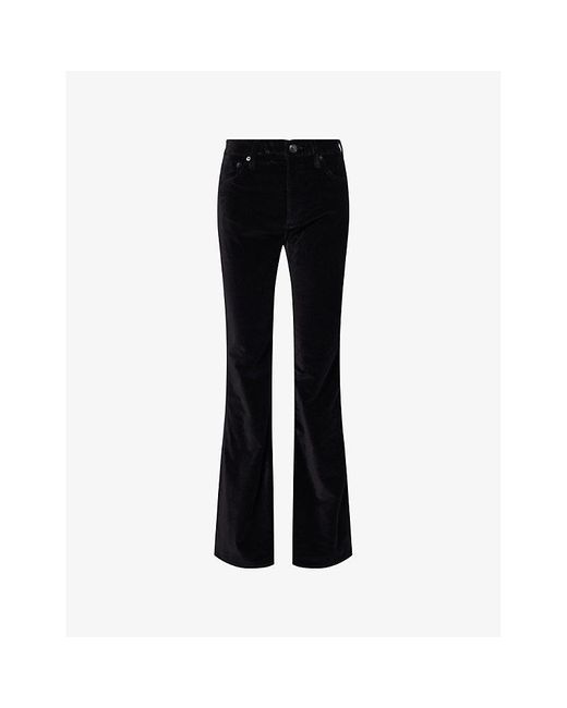 Rag & Bone Black Dahlia Full Flared Stretch-Cotton Trousers