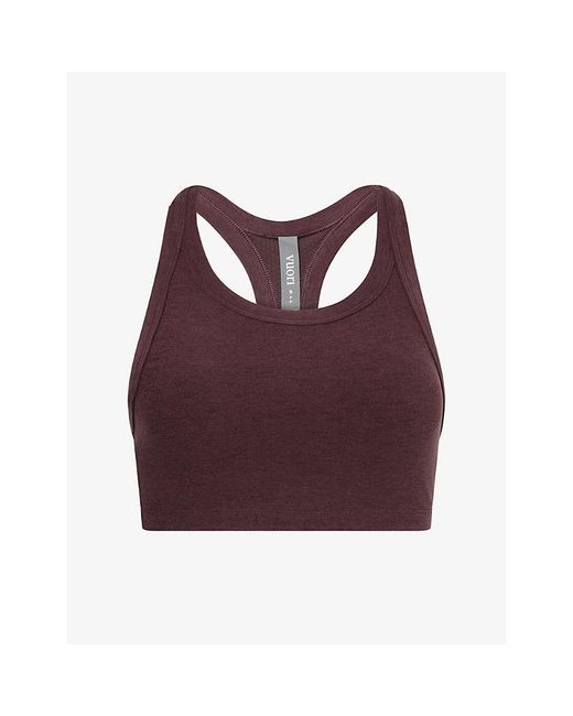 vuori Purple Elevation Racer Scoop-Neck Sports Bra
