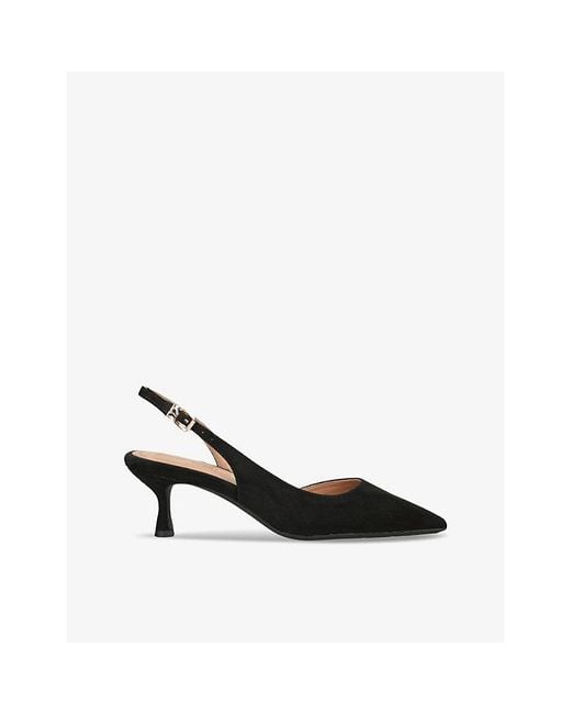 KG by Kurt Geiger Black Aria Slingback Suede Sandals