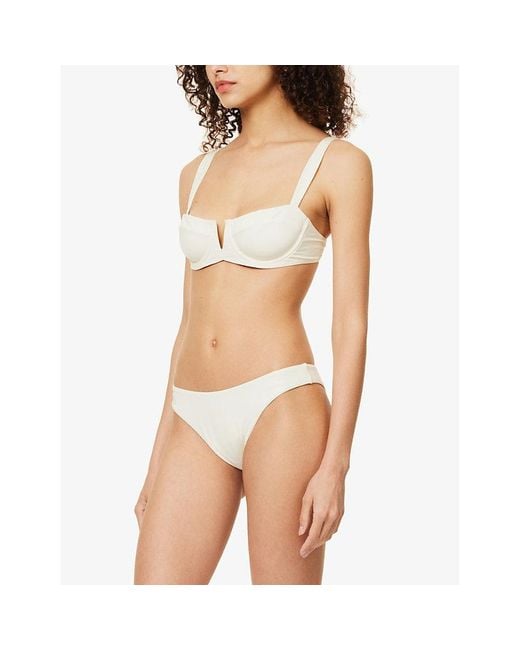 Cheap Monday White Clovelly Plunge-Neck Bikini Top