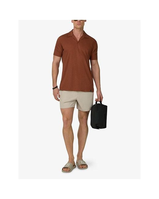Boggi Brown Camp-Collar Regular-Fit Lyocell-Blend Polo Shirt for men