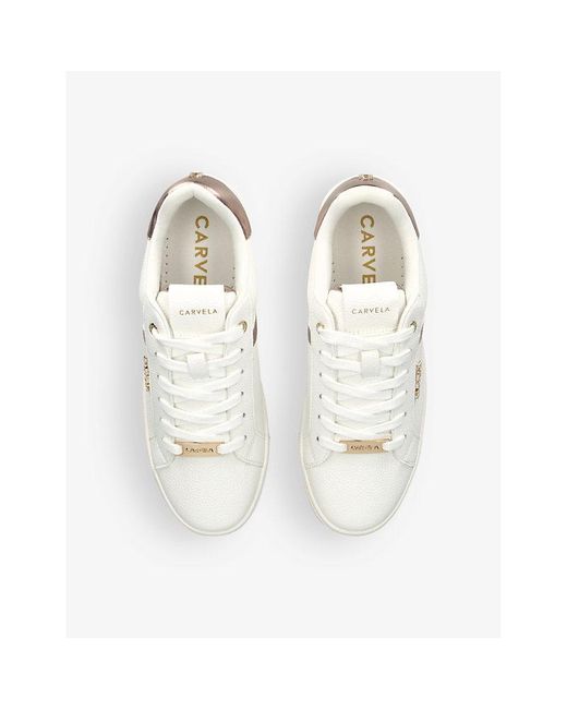 Carvela Kurt Geiger Natural Daze Faux-Leather Low-Top Trainers