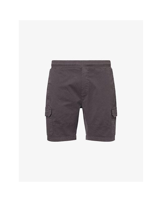 Arne Gray Worker Cargo Multi-Pockets Stretch-Cotton Shorts for men