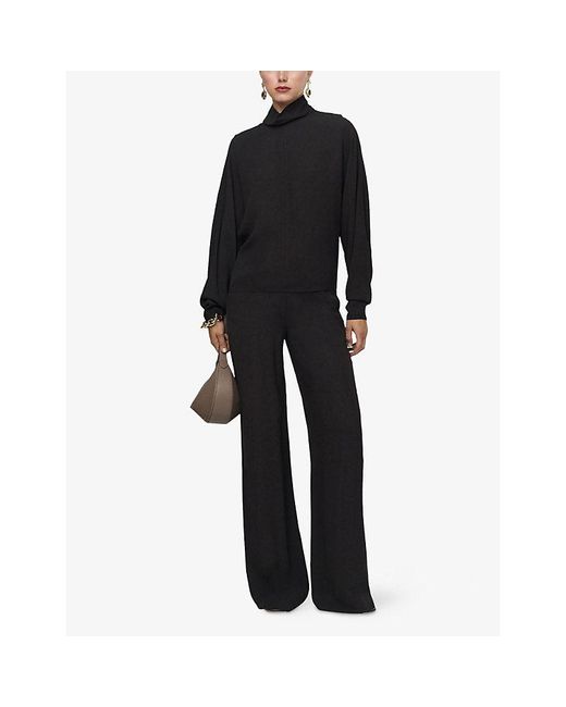 Joseph Black Buick Funnel-Neck Crepe Blouse