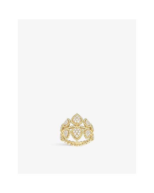 Boucheron Metallic Serpent Bohème 18ct Yellow-gold And 0.5ct Diamond Rin