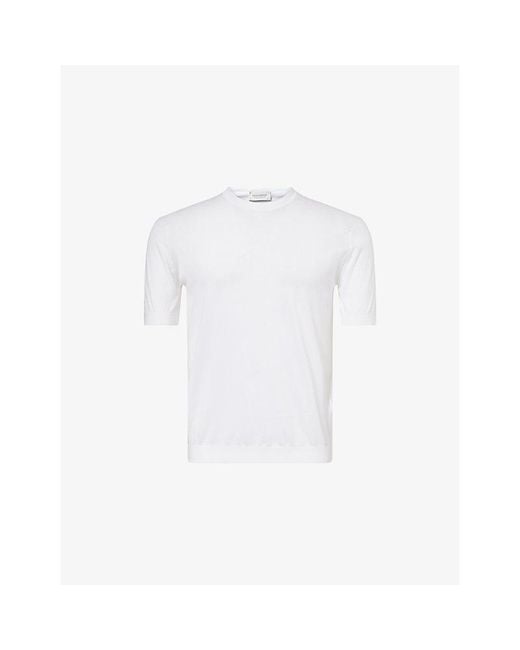 John Smedley White Torin Short-Sleeve Cotton-Jersey T-Shirt for men