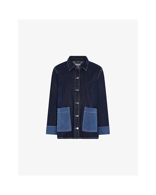OMNES Blue Magnus Relaxed-Fit Denim Jacket