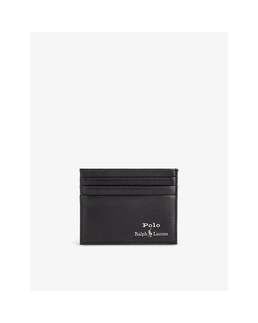 Polo Ralph Lauren Black Foil-logo Leather Card Holder for men