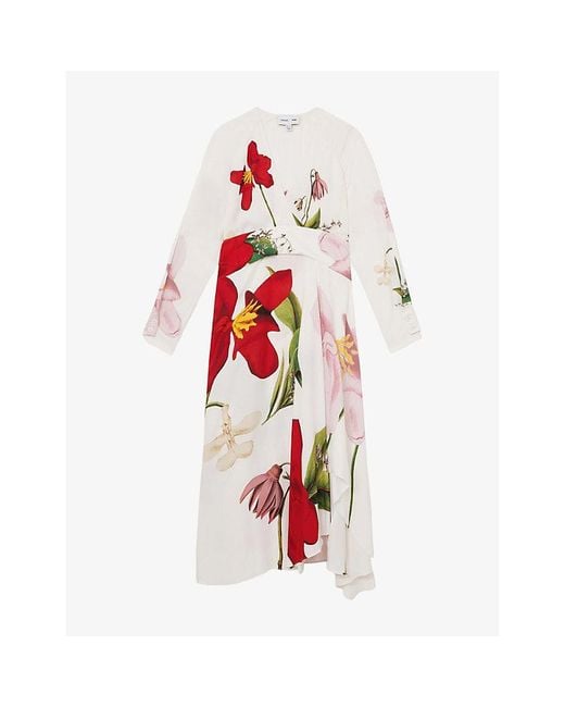 Reiss Red X Nygb Nola Floral-Print Woven Maxi Dress