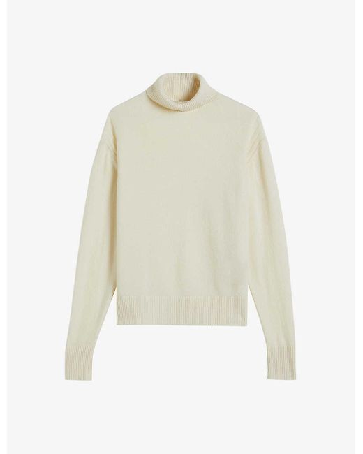 Ted Baker White Roll-neck Cashmere Jumper