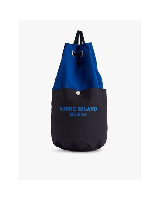 Stone Island Blue 914D Marina Convertible Cotton-Canvas Duffle Bag for men