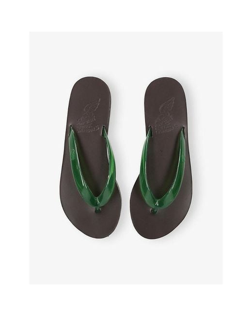 Ancient Greek Sandals Green Saionara Jelly Flip-Flop Sandals