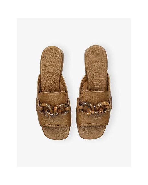 Pedro Garcia Natural Enna Leather Mules