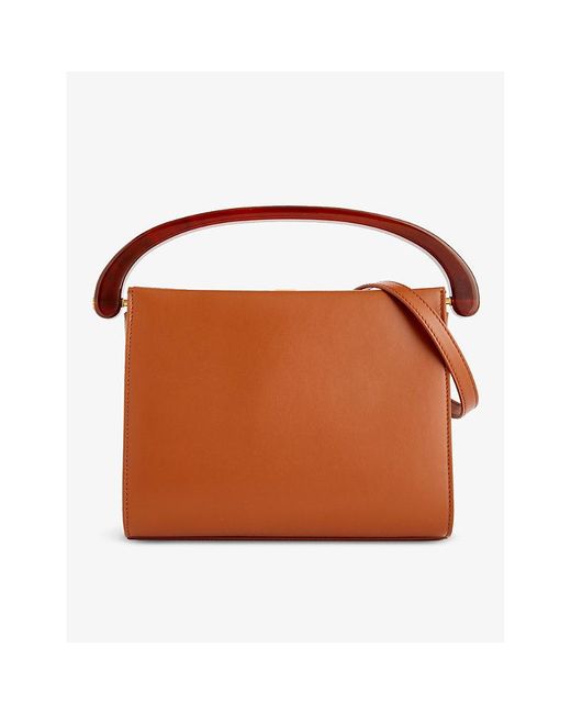 Dries Van Noten Brown Structured Leather Top-handle Bag