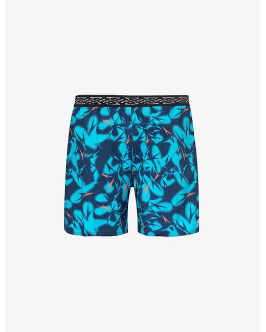 Speedo Blue Graphic-pattern Mid-rise Swim Short for men