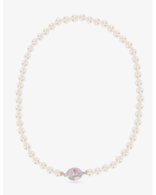 Vivienne Westwood Multicolor Loelia Brass And Faux-pearl Necklace