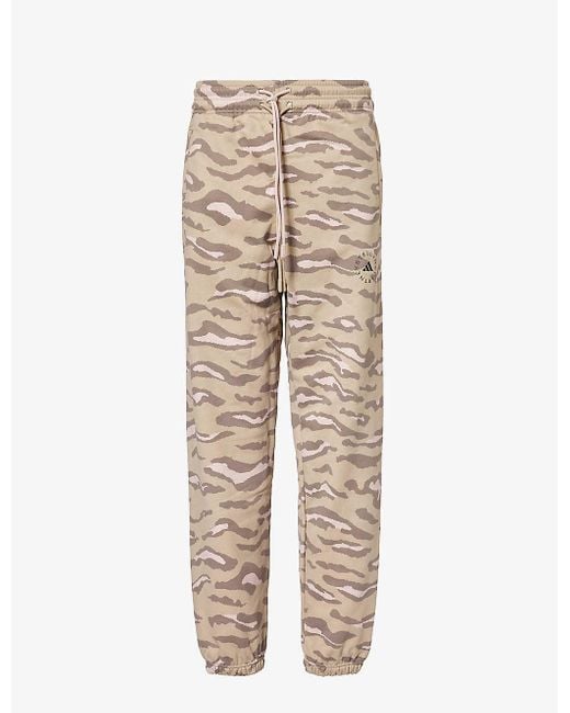 Adidas By Stella McCartney Natural Truecasuals Zebra-print Organic-cotton jogging Bottoms