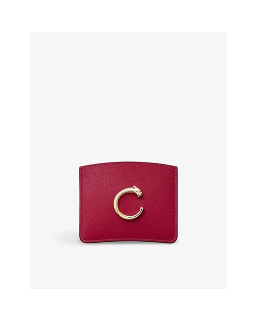 Cartier Red Panthère De Leather Cardholder