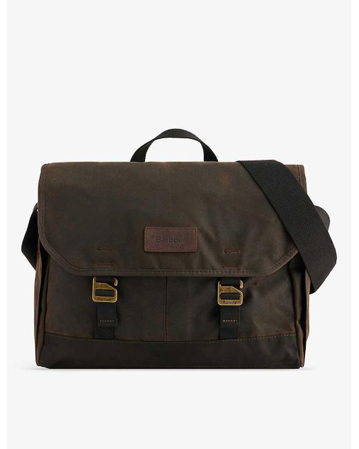 Barbour Black Essential Waxed-cotton Messenger Bag for men