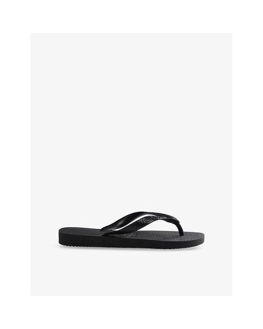 Havaianas Black Square Logo-Embossed Rubber Flip-Flops