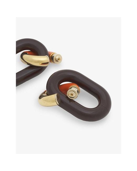 Marni Multicolor Chain Resin And Brass Drop Earrings