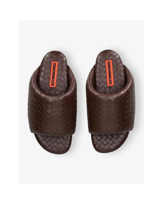 Simon Miller Brown Woven Leather Sliders