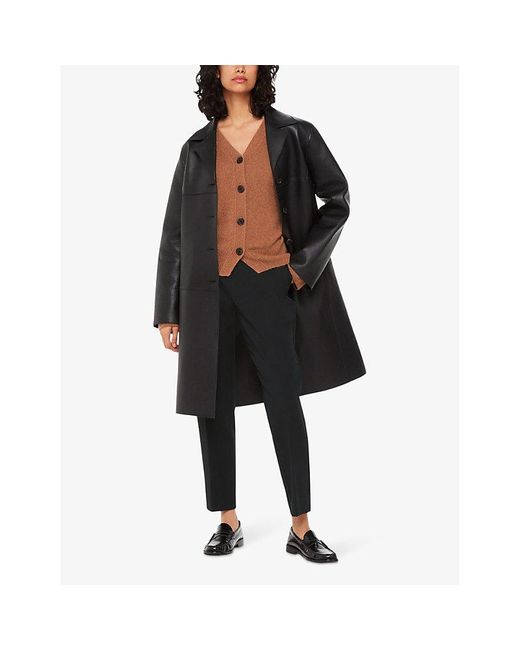 Whistles Black Lily Cigarette Cropped Straight-Leg Mid-Rise Polyester-Blend Trousers