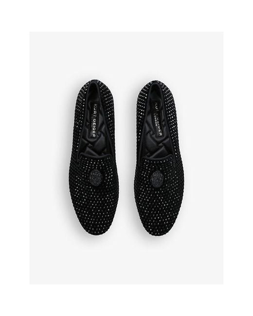 Kurt Geiger Black Ace Studded Suede Loafers for men