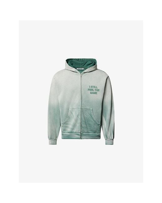 ANTI SOCIAL SOCIAL CLUB Green Missing Printed Cotton-Jersey Hoodie for men