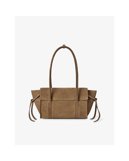 Mulberry White Bayswater Small Suede Shoulder Bag