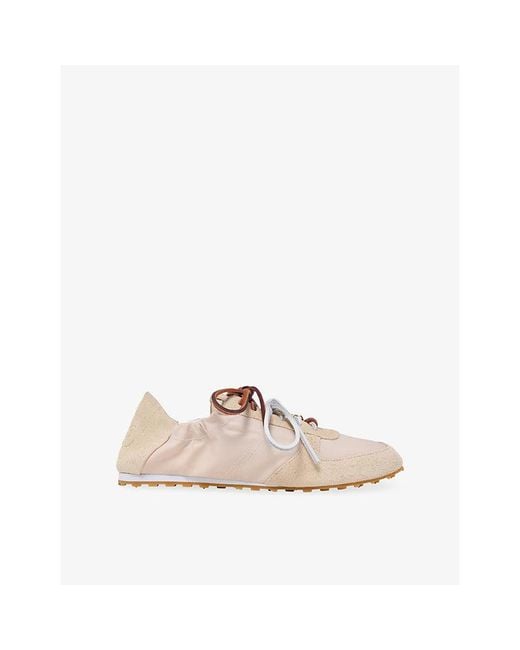 Maje Pink Multi-Lace Leather And Woven Trainers